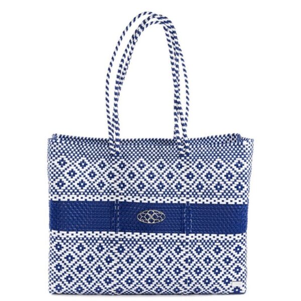 Blue Stripe Travel Tote Bag with Clutch