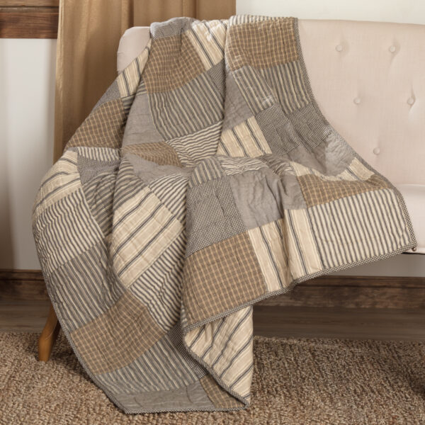 Charcoal Block Quilted Throw 60x50