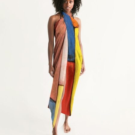 Sheer Sarong Swimsuit Cover Up Wrap / Block Multicolor