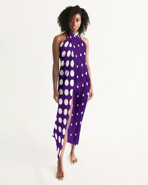 Sheer Purple Polka Dot Swimsuit Cover- Up