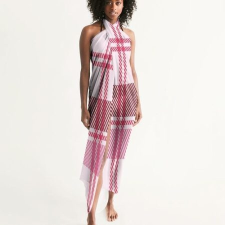 Sheer Plaid Pink Swimsuit Cover Up