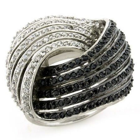 Rhodium and Ruthenium 925 Sterling Silver Ring - AAA Grade