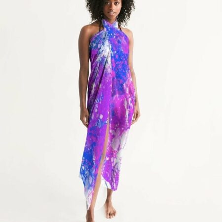 Sheer Sarong Swimsuit Cover Up Wrap / Purple Tie Dye