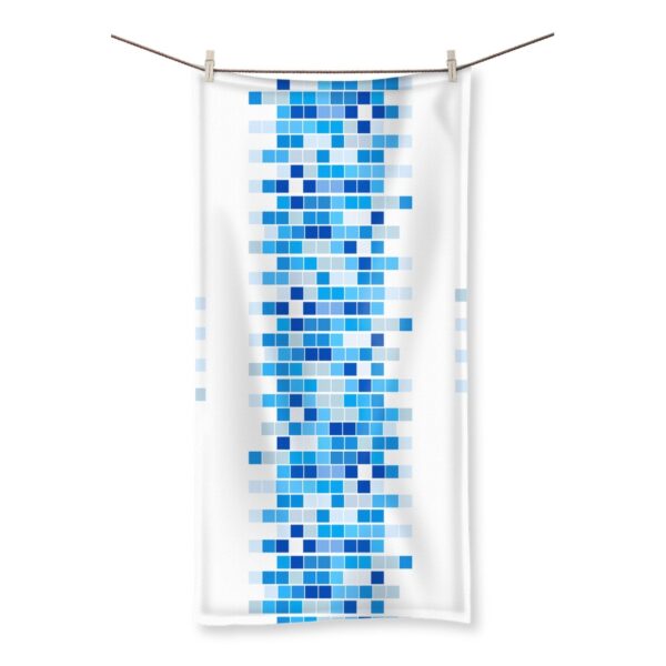 Bath / Beach Blue & amp; White Mosaic Squares XL Towel