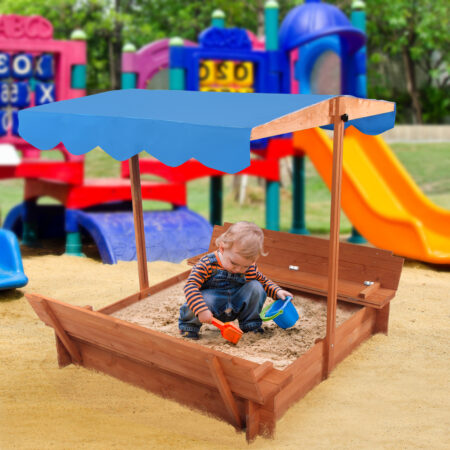 Wooden Sandbox With Convertible Cover