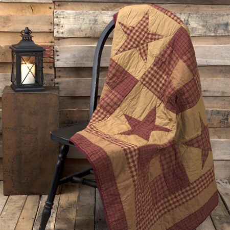 Nine patch Star Quilted Throw