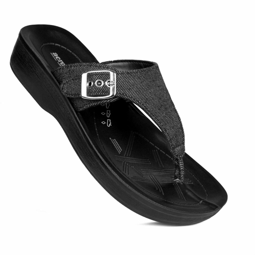Aero Soft Adjustable Buckle Women’s T Strap Sandals
