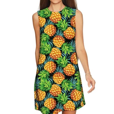 Adele Green Pineapple Print Dress