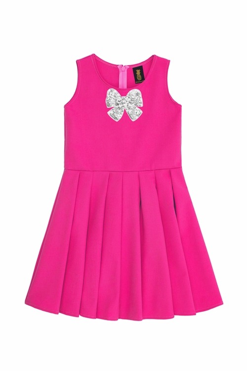 Hot Pink Fuchsia Flare Dress - Girls