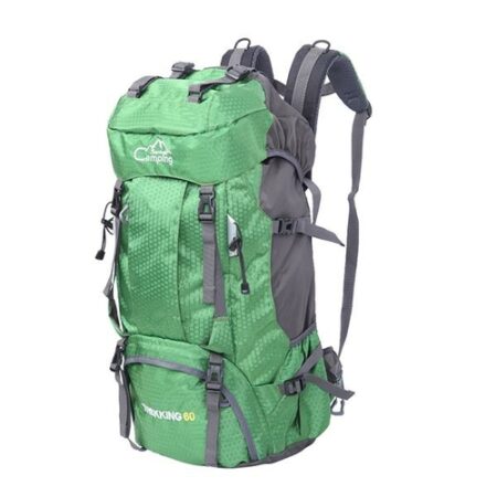 60L Waterproof Backpack with Rain Cover - Green