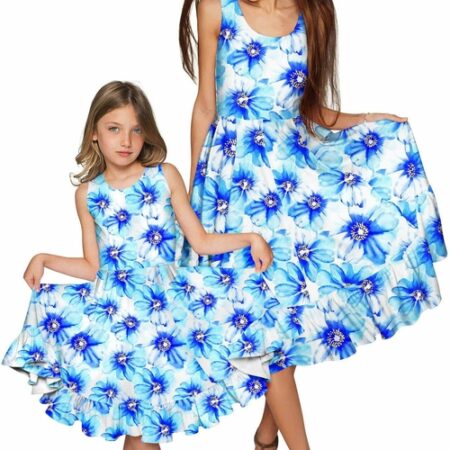 Aurora Vizcaya Fit and Flare Midi Mother and Daughter Dresses