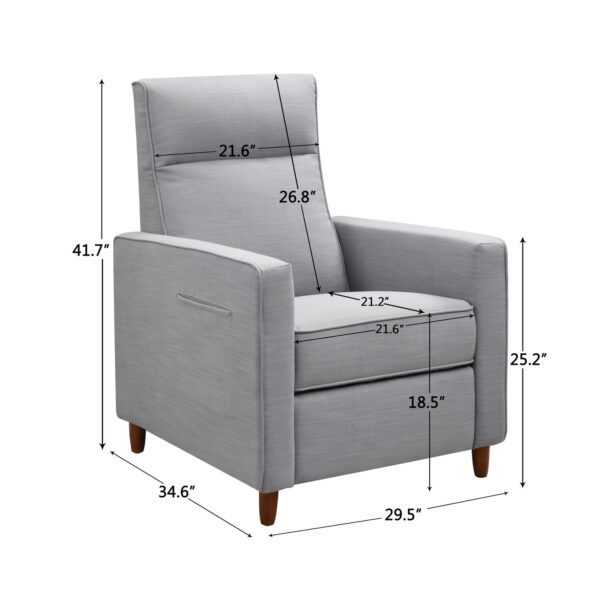 Light Grey Fabric Manual Recliner - 29.52 W X 34.64 D X 41.7 H inches