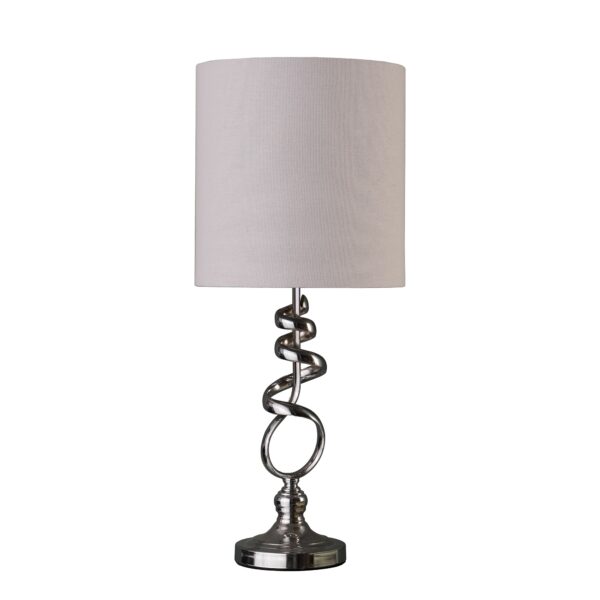 Abstract Silver Spiral Metal Table Lamp, 22 - inches
