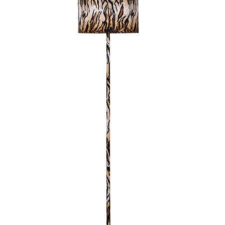 Mod Beige Black and Brown Faux Tiger Floor Lamp - 59 inches