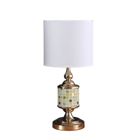 Golden Tones Metal and Glass Mosaic Table Lamp - 23 inches