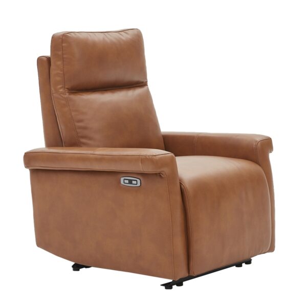 Brown Faux Leather Recliner Chair with USB Port