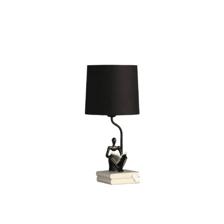 Modern Black Reader Sculpture Table Lamp - 21 inches
