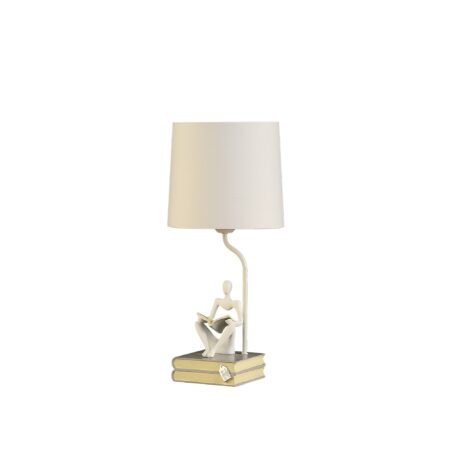Modern White Reader Sculpture Table Lamp - 21 inches