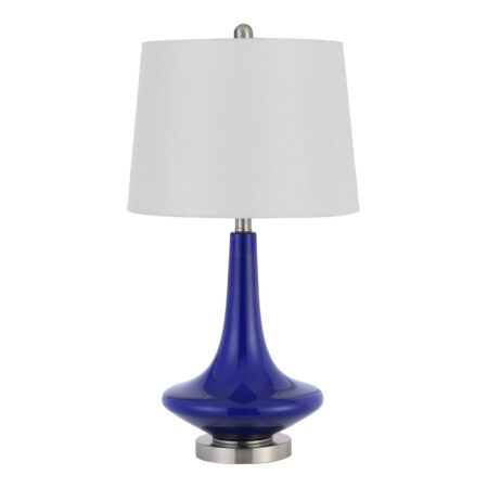 Set of Two, Navy Blue Glass Table Lamps, 26 - inches