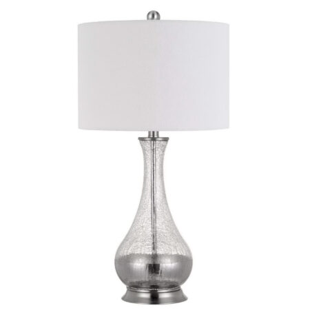 Set of Two, Glass and Steel Table Lamps, 27 - inches