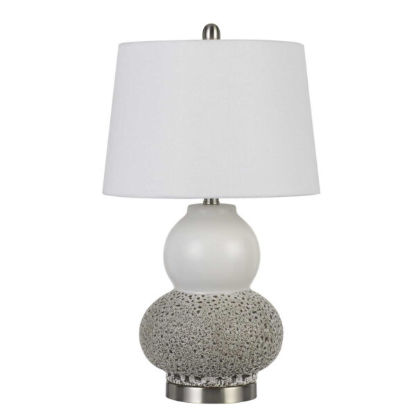 Set of Two, Grey Ceramic Pear Table Lamps, 24 - inches