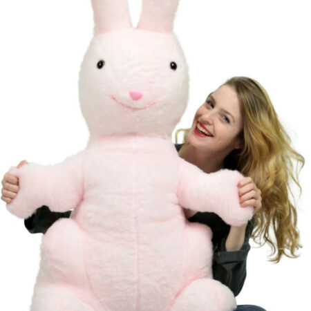 Giant Stuffed, Pink, Soft 42 - inch Big Plush Rabbit