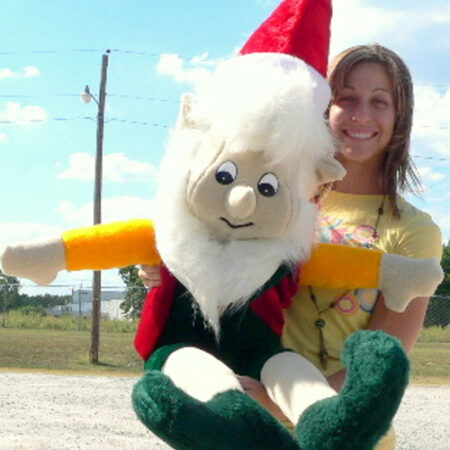 Giant Christmas Plush White Bearded Stuffed Elf - 5 Foot Tall