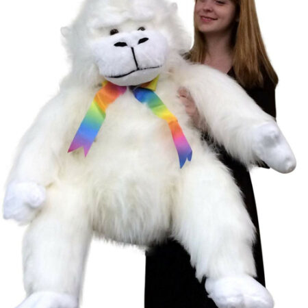 Giant Stuffed, Soft Big White Gorilla Monkey - 40 inches Tall