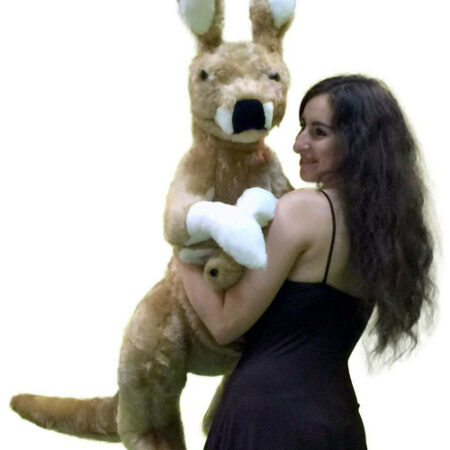 Big Stuffed Kangaroo with Baby in Pouch - 42 Inches Tall