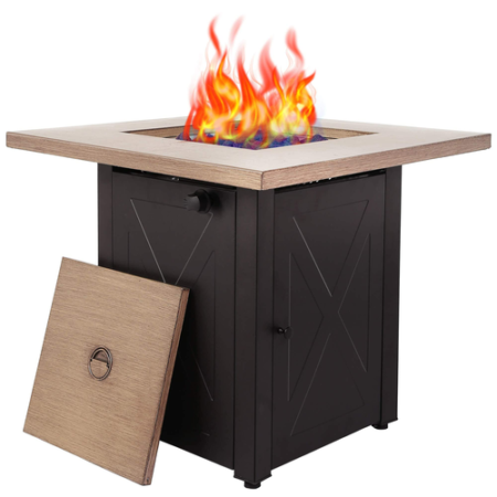 Outdoor Square Gas Fire Pit Table - Propane