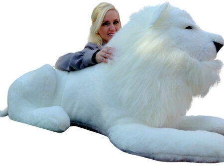 Giant, Soft Stuffed White Lion - 48 inches in length